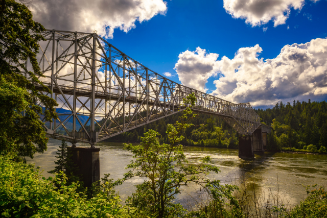 A shot of Bridge of the Gods in Cascade Locks, Oregon