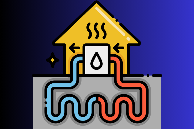 A basic infographic showing how HVAC geothermal heat pumps work.