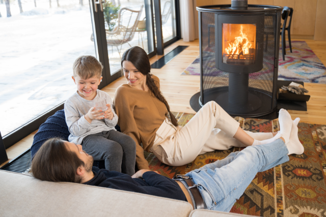 A home remains warm despite the snow outside, ensuring the indoor plumbing stays intact. 